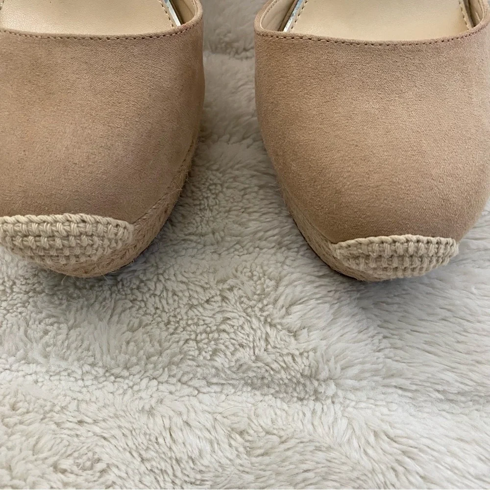 Jessica Simpson Cream Lace-Up Platform Wedge Espadrilles New Size 10